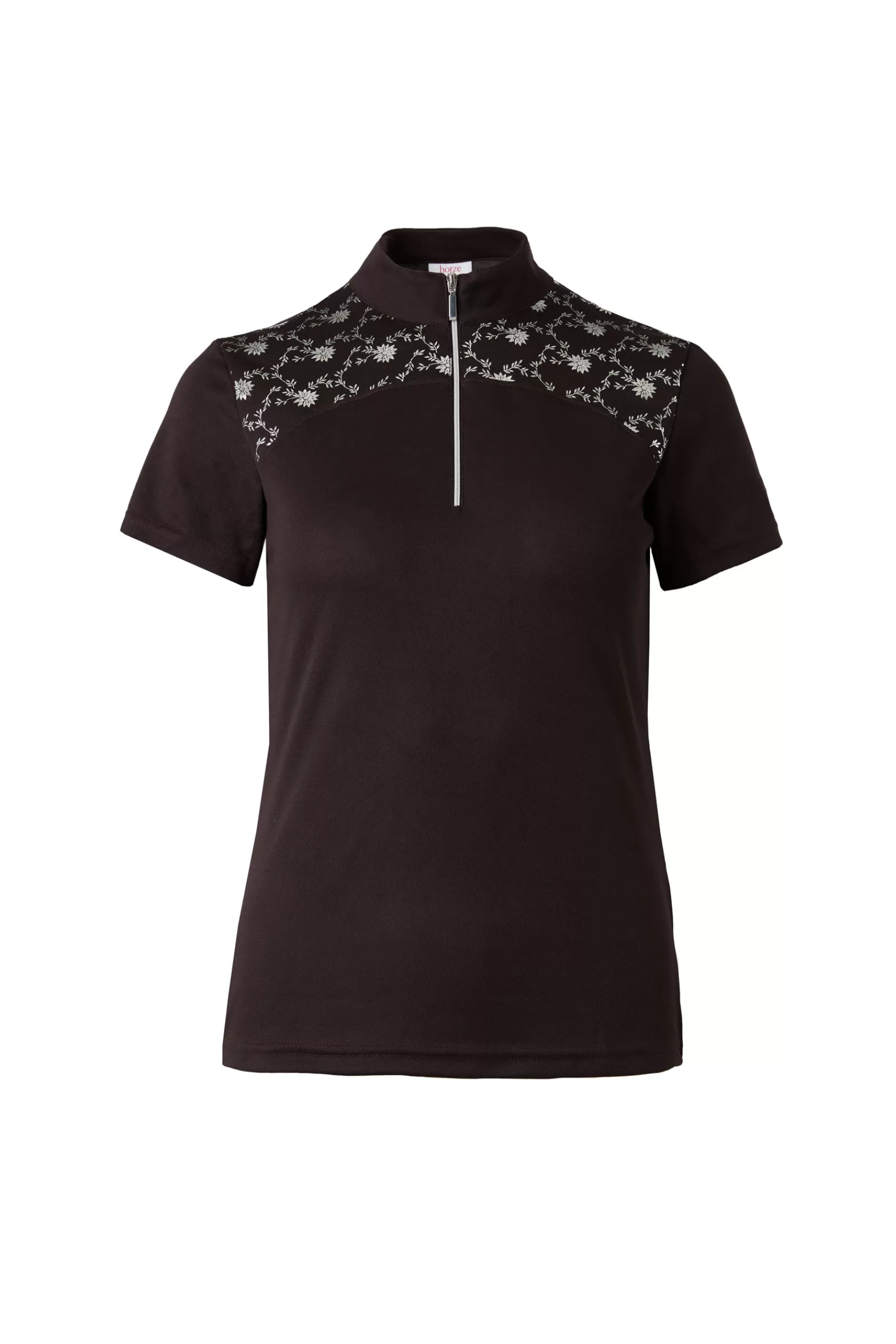 horze Top D'Entrainement/De Concours Kaitlin Femme A Manches Courtes Et Deco Fleurie< Tee Shirts & Polos