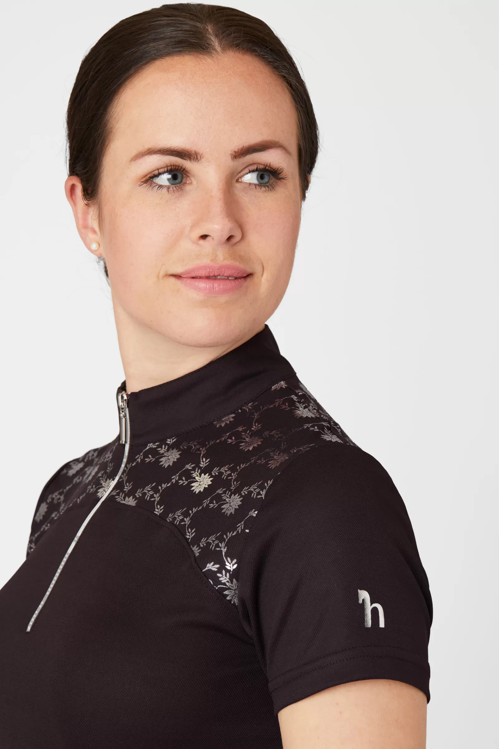 horze Top D'Entrainement/De Concours Kaitlin Femme A Manches Courtes Et Deco Fleurie< Tee Shirts & Polos