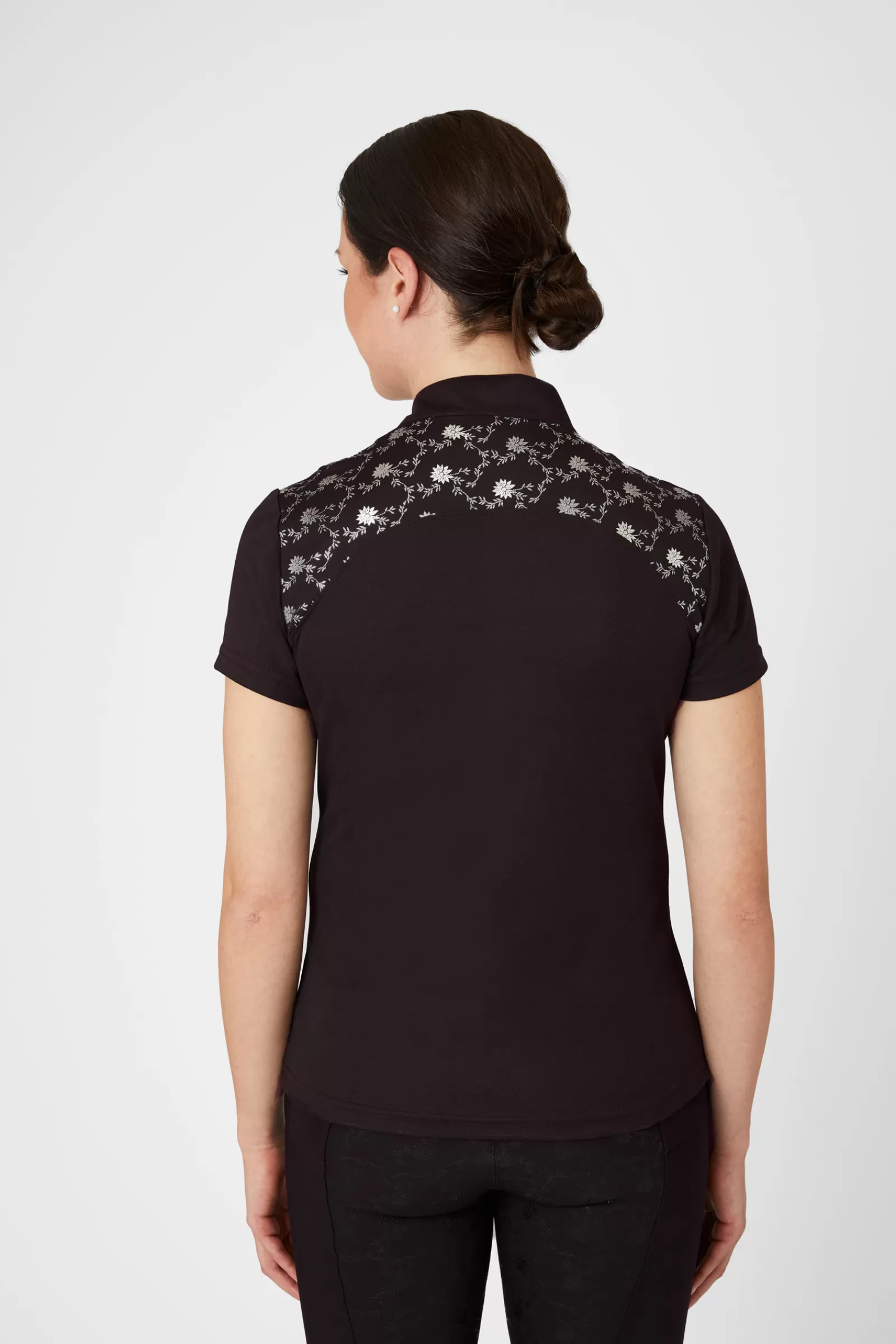 horze Top D'Entrainement/De Concours Kaitlin Femme A Manches Courtes Et Deco Fleurie< Tee Shirts & Polos