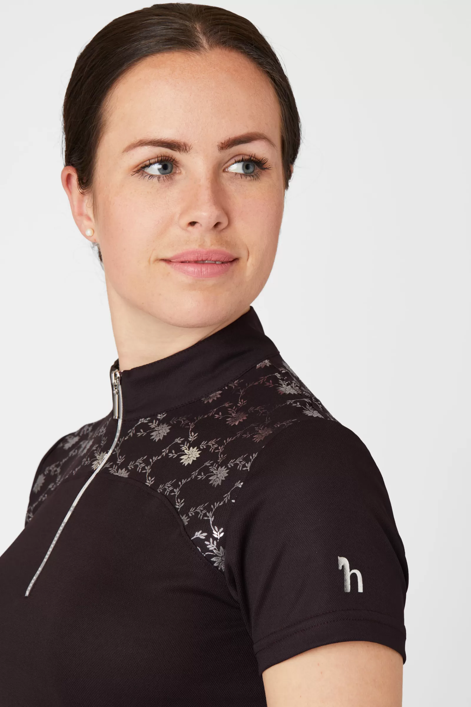 horze Top D'Entrainement/De Concours Kaitlin Femme A Manches Courtes Et Deco Fleurie< Tee Shirts & Polos