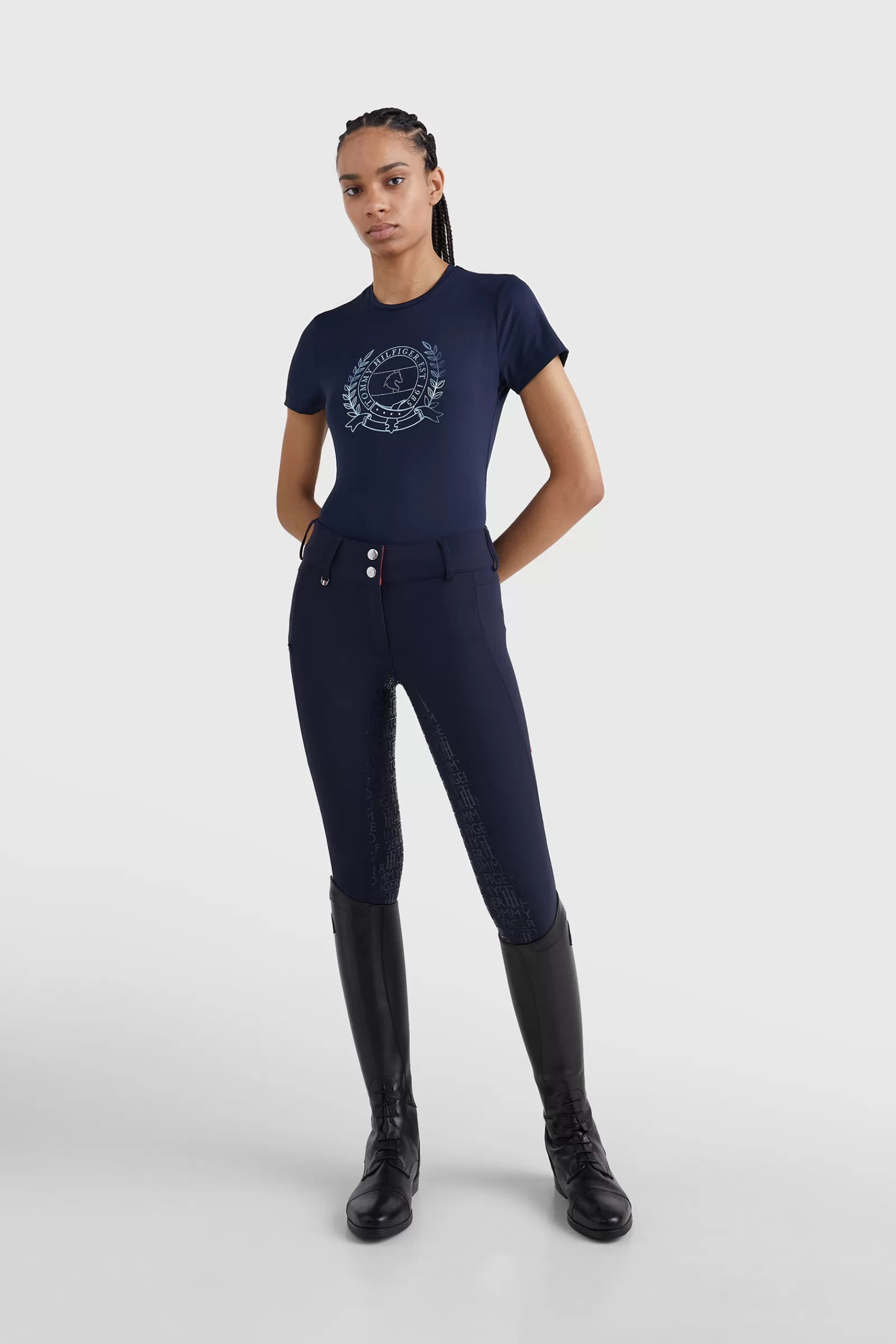 tommyhilfigerequestrian T-Shirt Pour Femme Tommy Hilfiger Equestrian Crest Strass Performance< Tee Shirts & Polos
